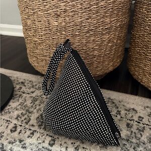 Black Pyramid Wristlet with White Stud Pattern
